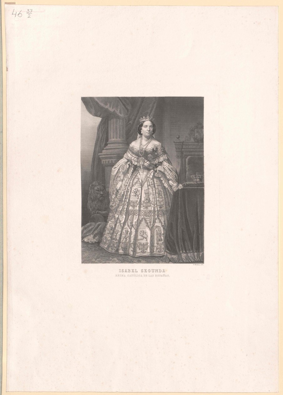 Königin von Spanien Isabella II. von Artist Unknown