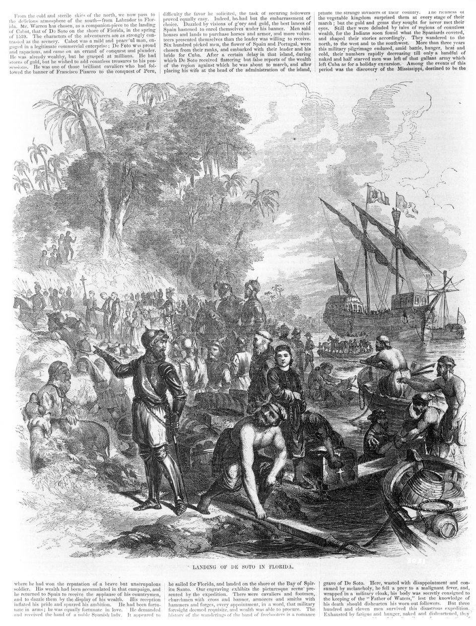 Landung von De Soto in Florida, aus 