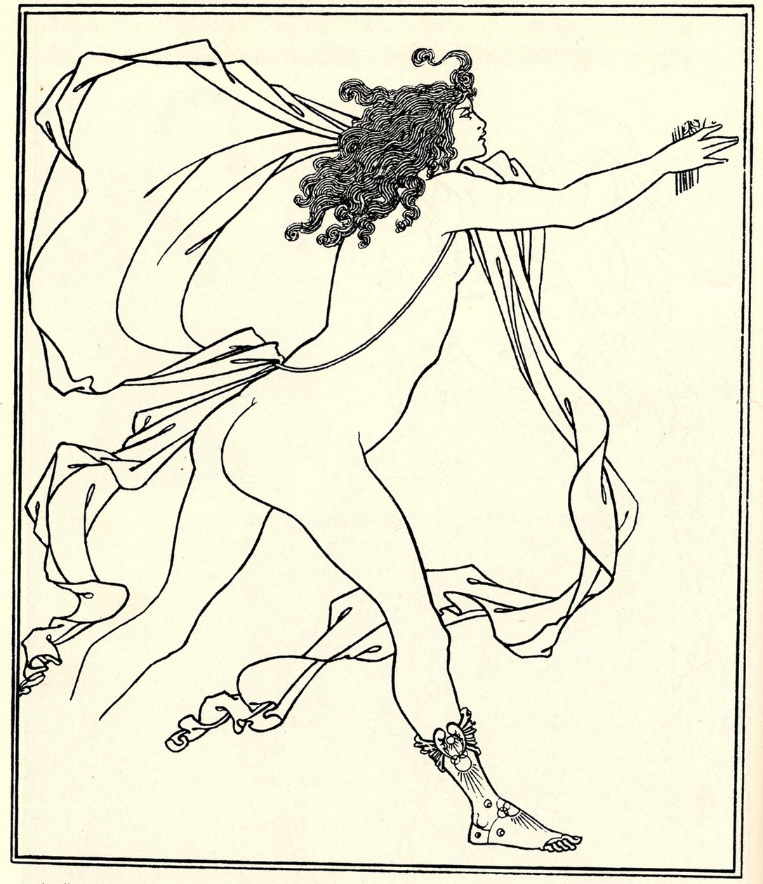Apollo verfolgt Daphne, 1896 von Aubrey Beardsley