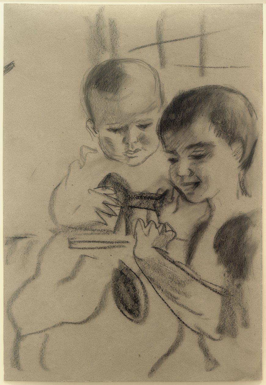 Walter und Wolfgang mit Pferdchen von August Macke