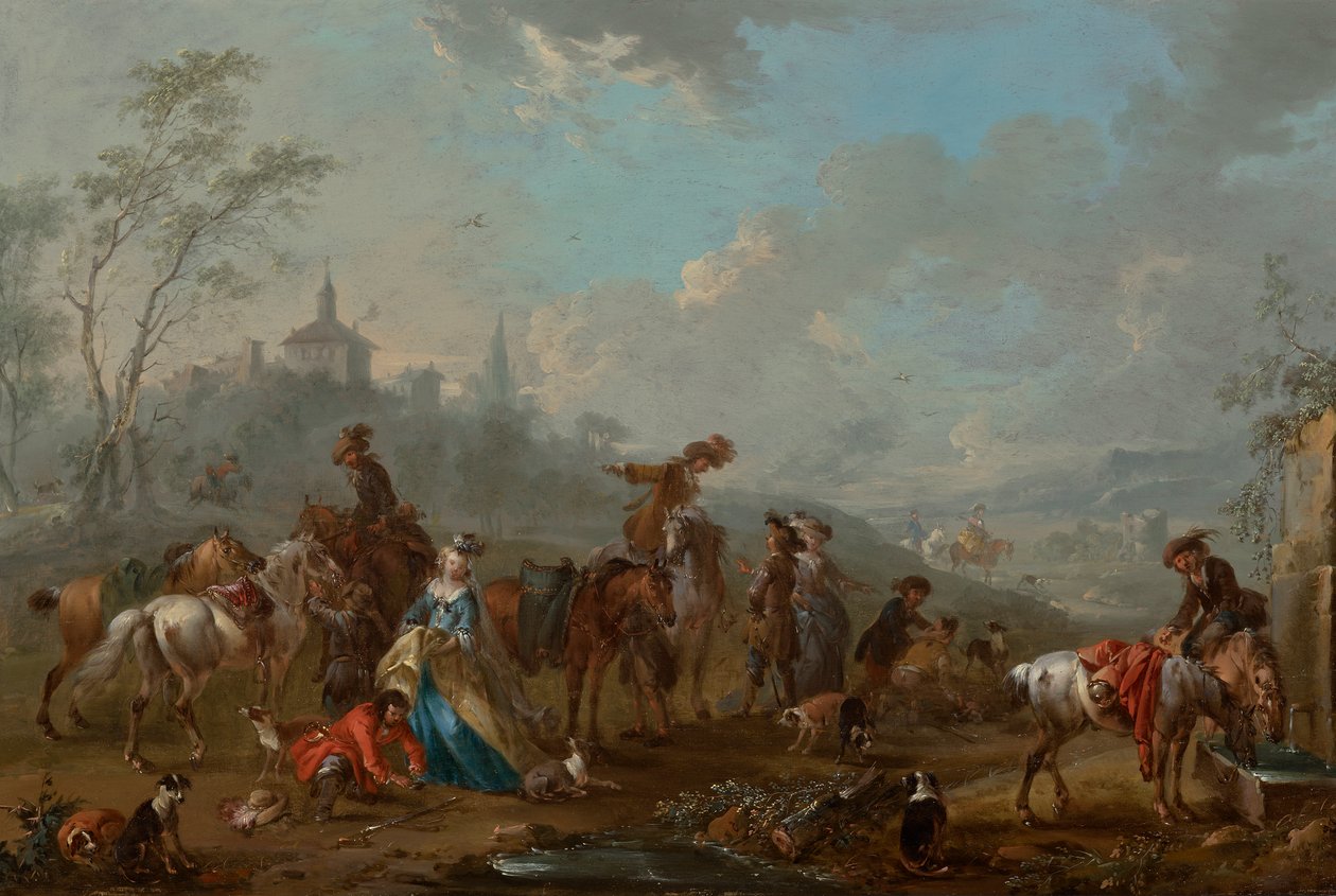 Aufbruch zur Beizjagd von August Querfurt
