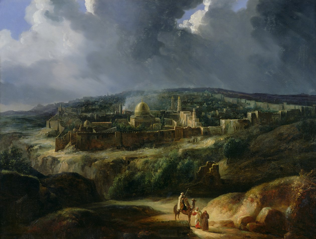 Blick auf Jerusalem vom Tal Josaphat, 1825 von Auguste Forbin