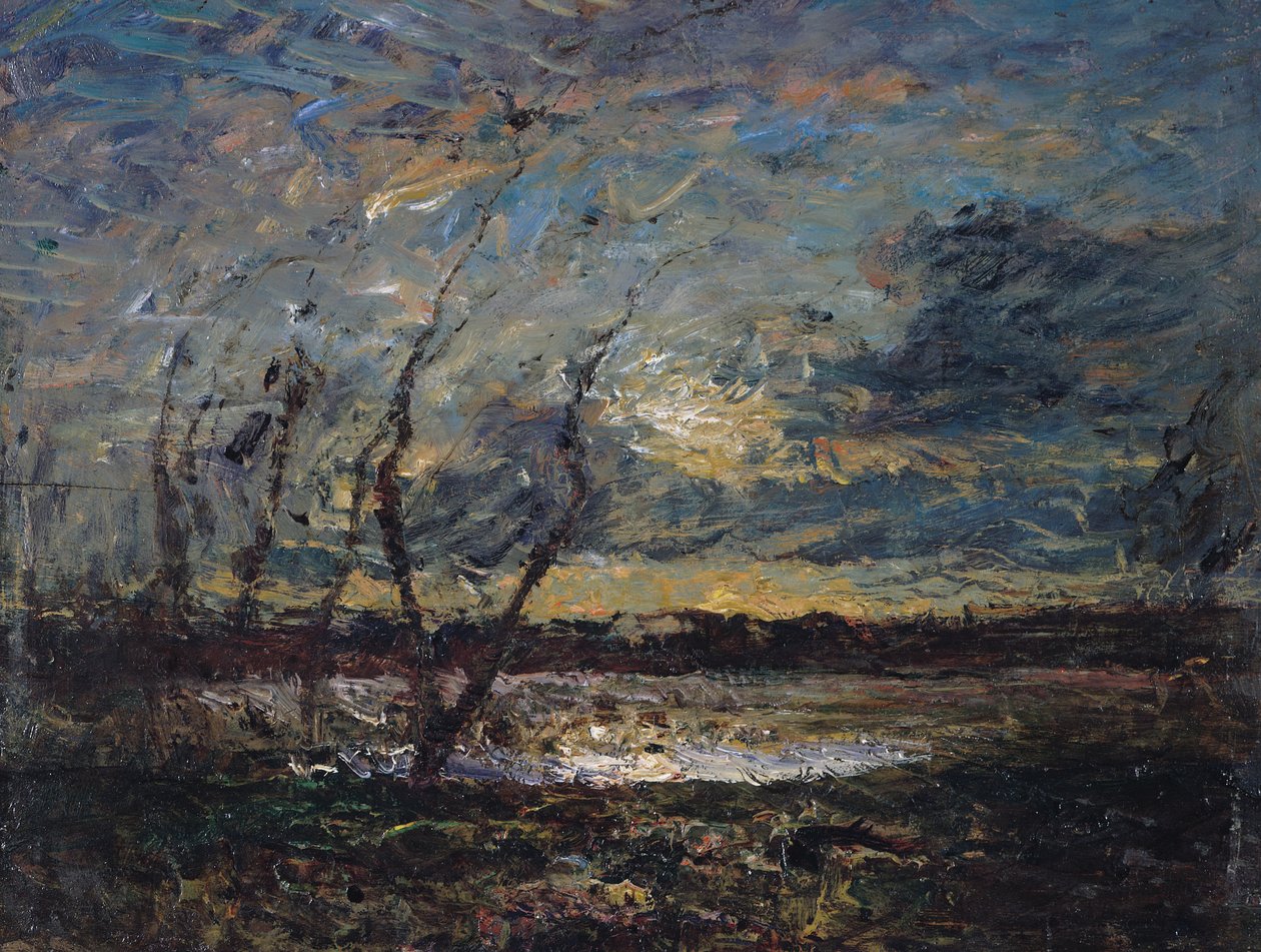 Landschaft am Stadtrand von Cremieu von Auguste Francois Ravier