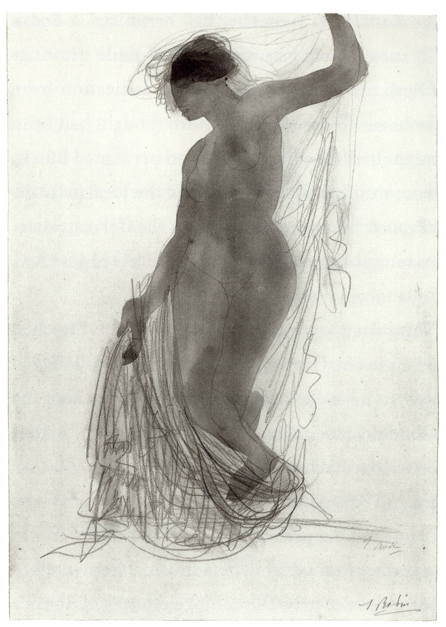 Akt mit Draperien von Auguste Rodin