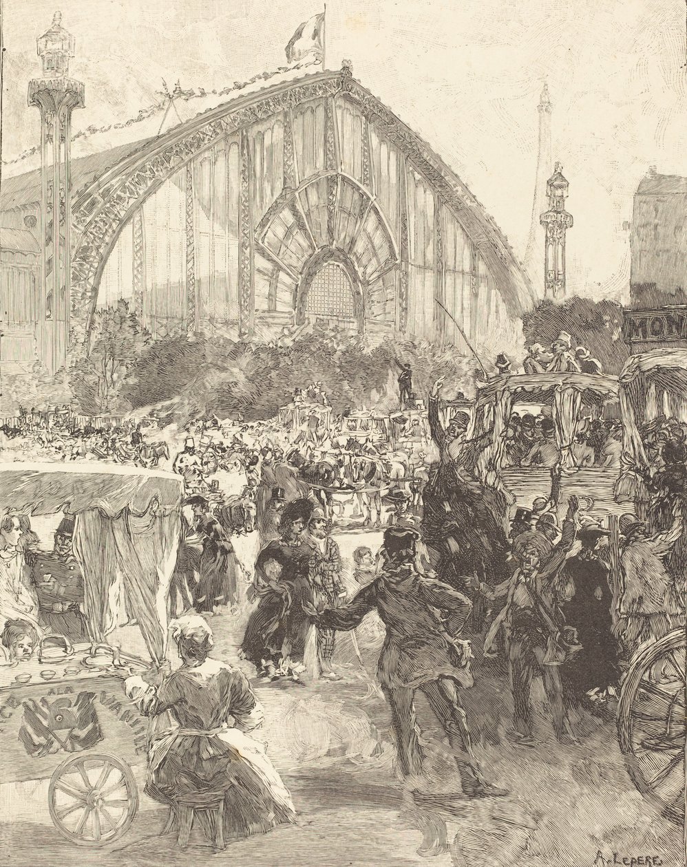 Le Palais des Machines, veröffentlicht 1889 von Auguste Lepere