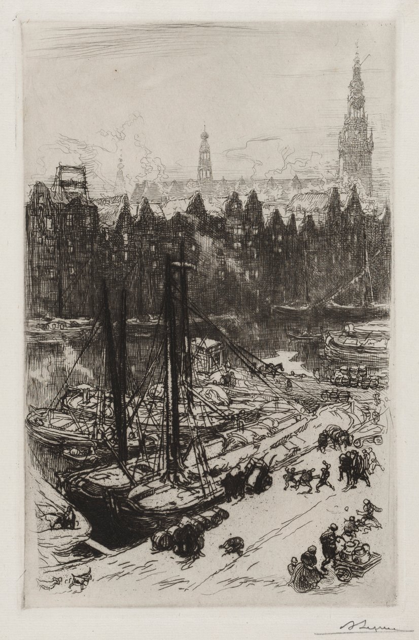 Amsterdam, Blick auf das Victoria Hotel von Auguste Louis Lepère