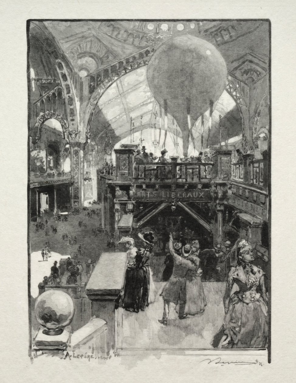 Der Palast der freien Künste, Innenansicht von Auguste Louis Lepère