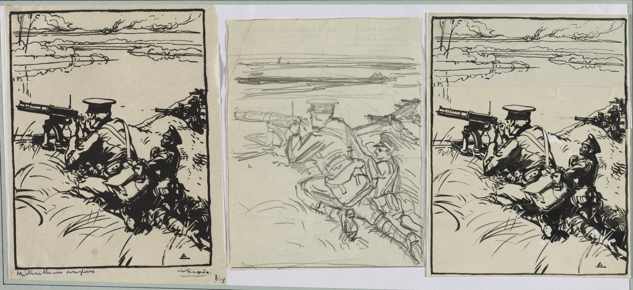 Englische Maschinengewehrschützen von Auguste Louis Lepère