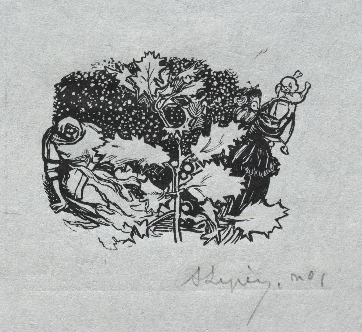 Pariser Almanach, 1897: Schlussstück, Winter, 1897 von Auguste Louis Lepère