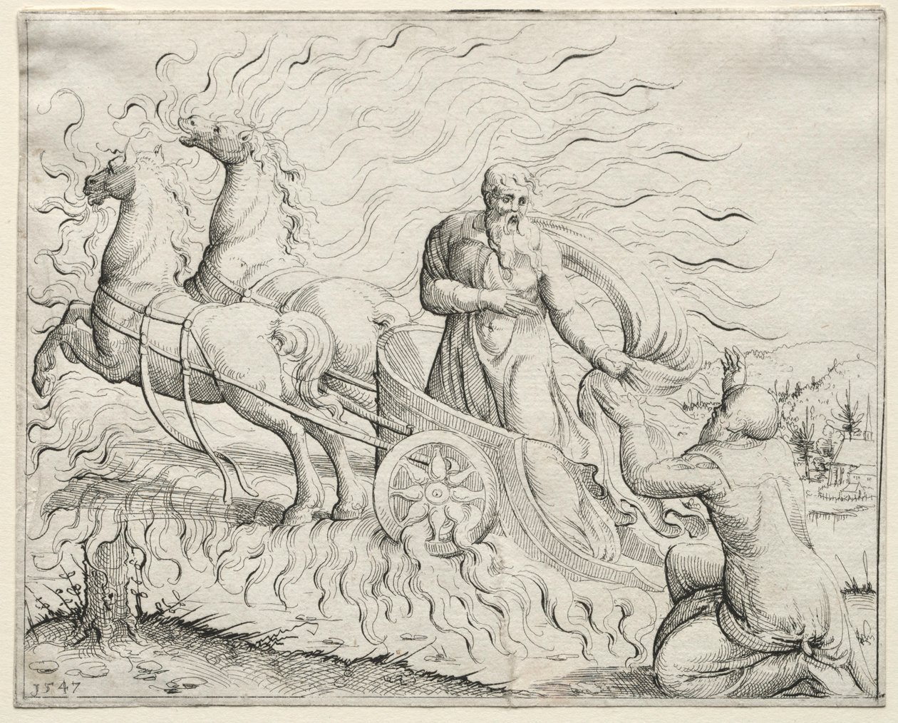 Elija fährt in den Himmel auf, 1547 von Augustin Hirschvogel