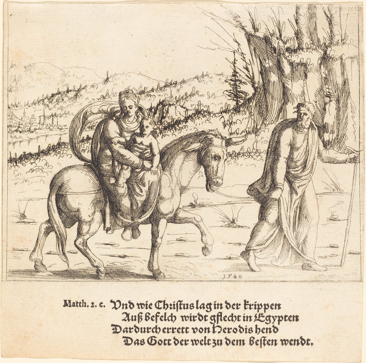 Die Flucht nach Ägypten von Augustin Hirschvogel