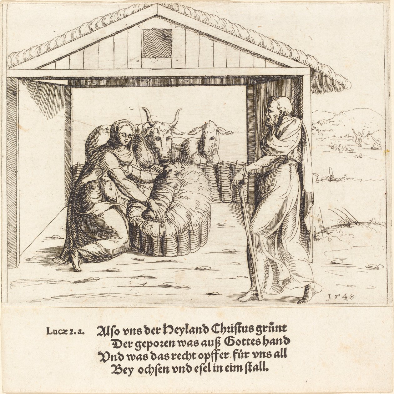 Die Geburt Christi, 1548 von Augustin Hirschvogel