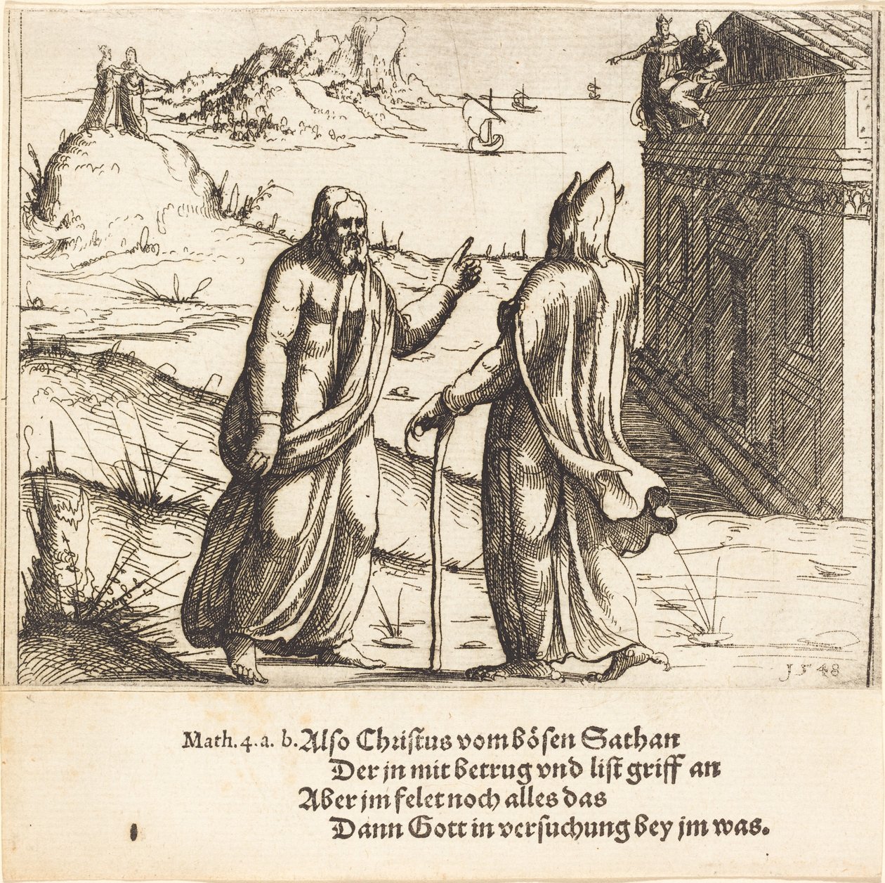 Die Versuchung Christi, 1548 von Augustin Hirschvogel