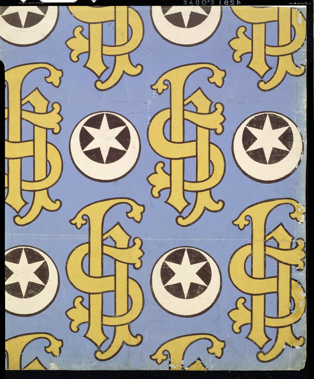 Stern und Clef kirchliches Tapetendesign von Augustus Welby Northmore Pugin