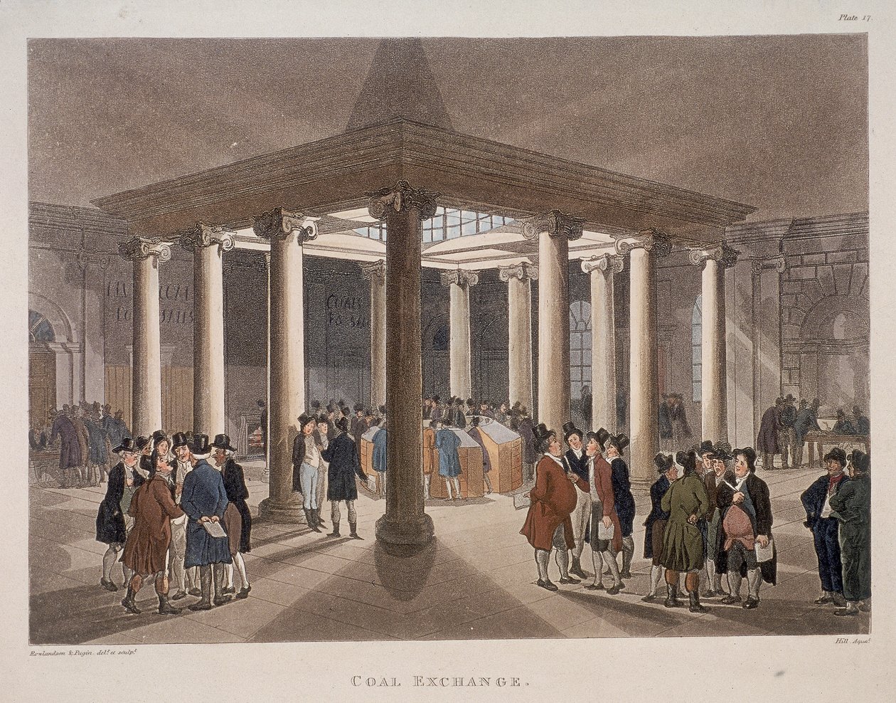 Kohlenbörse, London, 1808 von Augustus Charles Pugin, Thomas Rowlandson