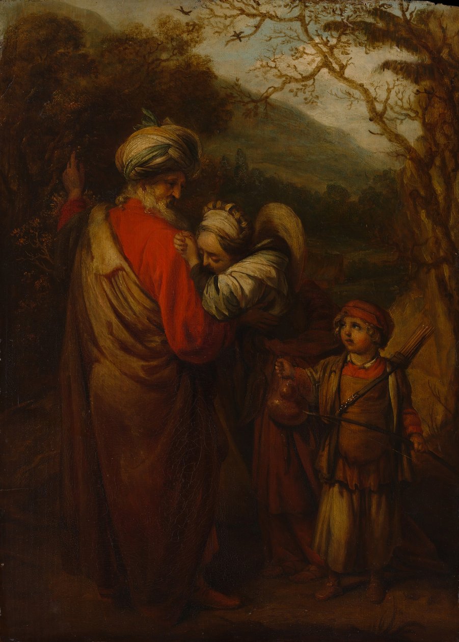 Abraham verabschiedet Hagar und Ismael, 1658 von Barent Fabritius