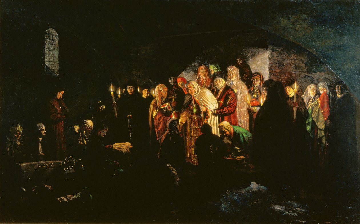 Kaiserin gibt Almosen, 1880 von Mikhail Konstantinovich Klodt