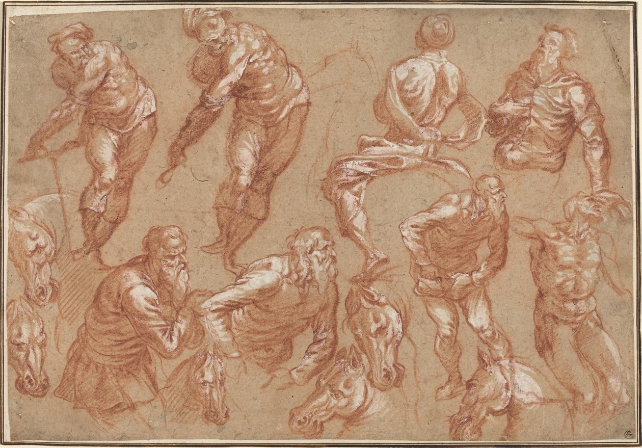 Figurenstudien von Bartholomaeus Spranger after Jacopo Tintoretto