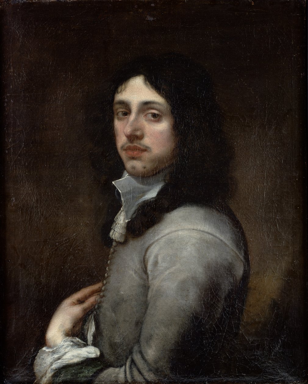 Porträt eines jungen Mannes in Grau von Bartolomé Esteban Murillo