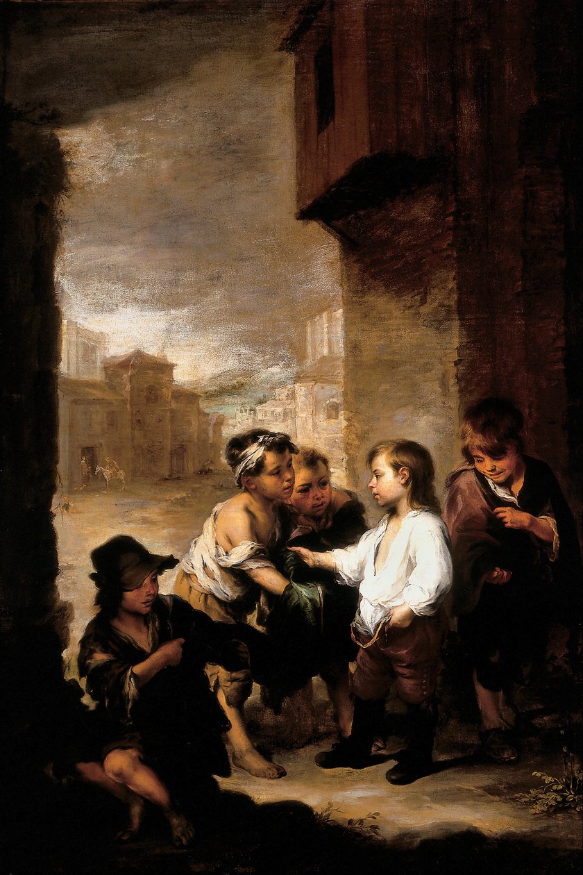 Der heilige Thomas von Villanueva teilt seine Kleider unter Betteljungen von Bartolomé Esteban Murillo