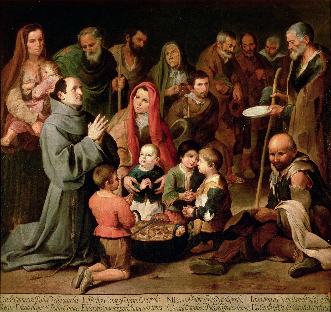 St. Diego von Alcalá gibt den Armen Essen, 1645-46 von Bartolomé Esteban Murillo
