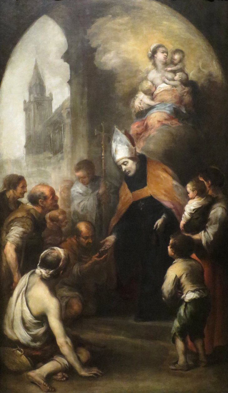 Der heilige Thomas von Villanova gibt Almosen an die Armen von Bartolomé Esteban Murillo