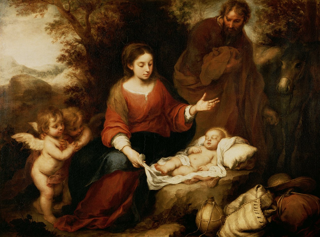 Die Rast auf der Flucht nach Ägypten von Bartolomé Esteban Murillo