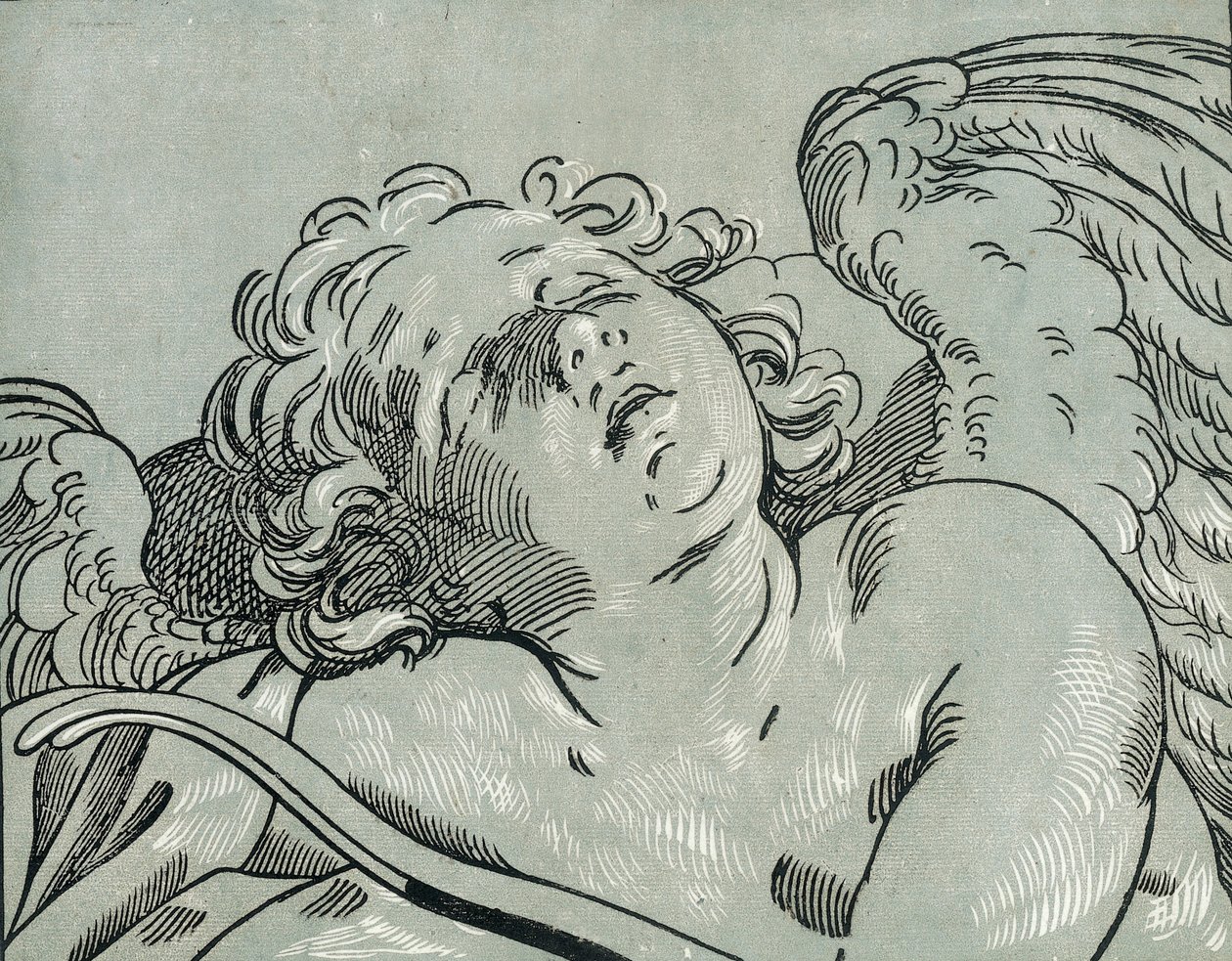 Ein schlafender Amor, 1630-45 von Bartolomeo Coriolano