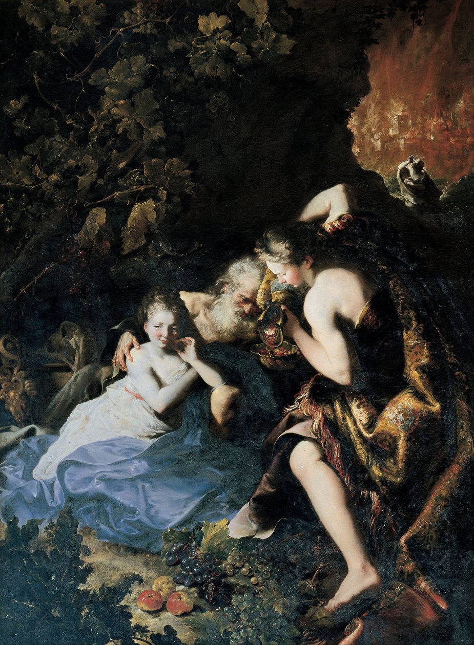 Lot und seine Töchter, 1695-1696 von Bartolomeo Guidobono