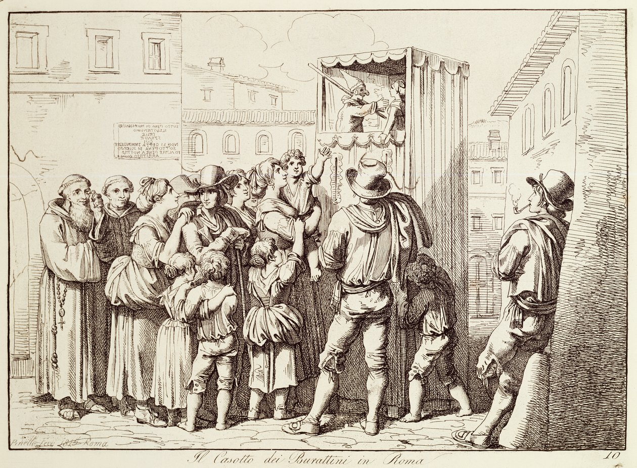 Puppenbude in Rom von Bartolomeo Pinelli