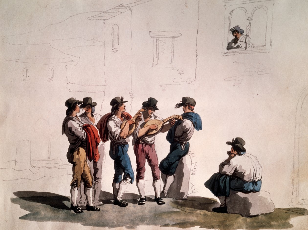 Serenata, von Bartolomeo Pinelli, Italien von Bartolomeo Pinelli