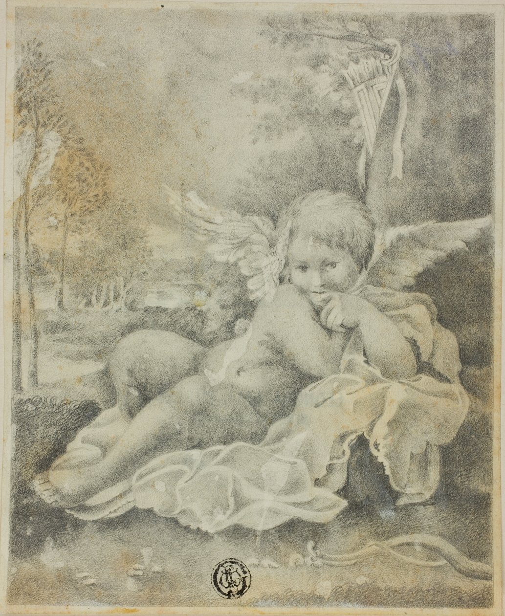 Amor in einer Landschaft von Bartolomeo Schedoni