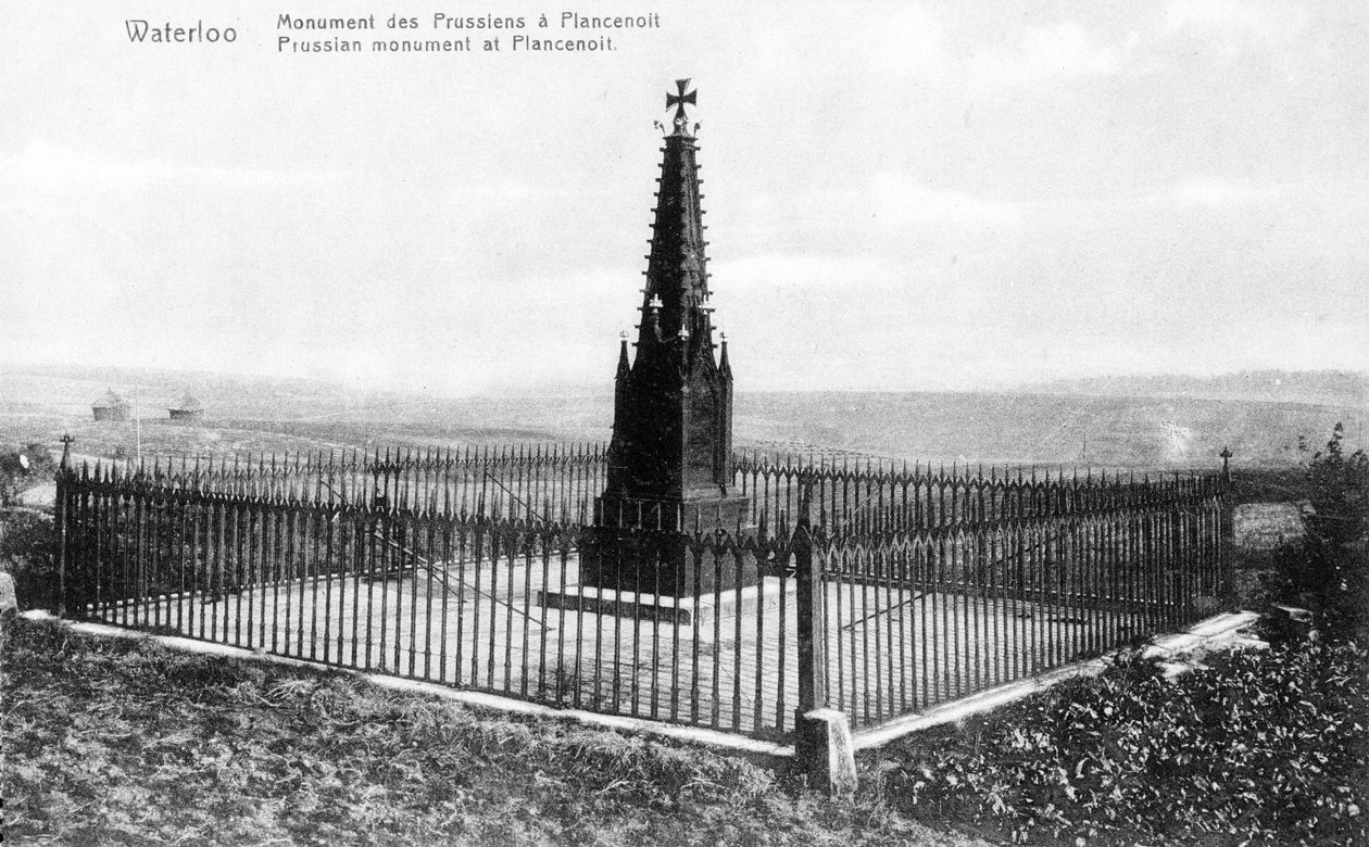 Das preußische Denkmal in Plancenoit, Gedenkpostkarte, ca. 1912 (Fotolitho) von Belgian Photographer