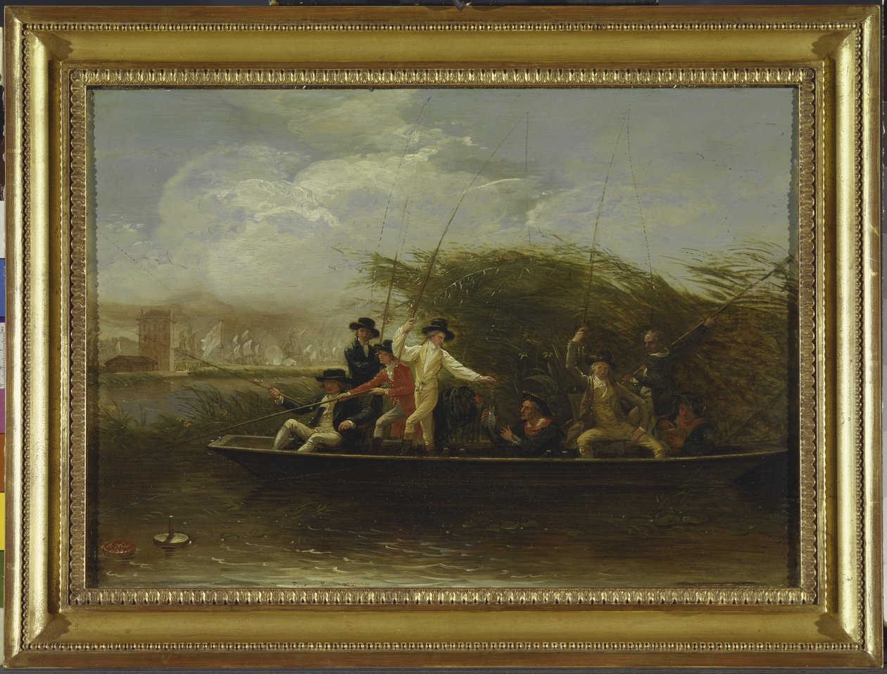Die Angelgesellschaft - eine Gesellschaft von Herren beim Angeln von einem Kahn, 1794 von Benjamin West
