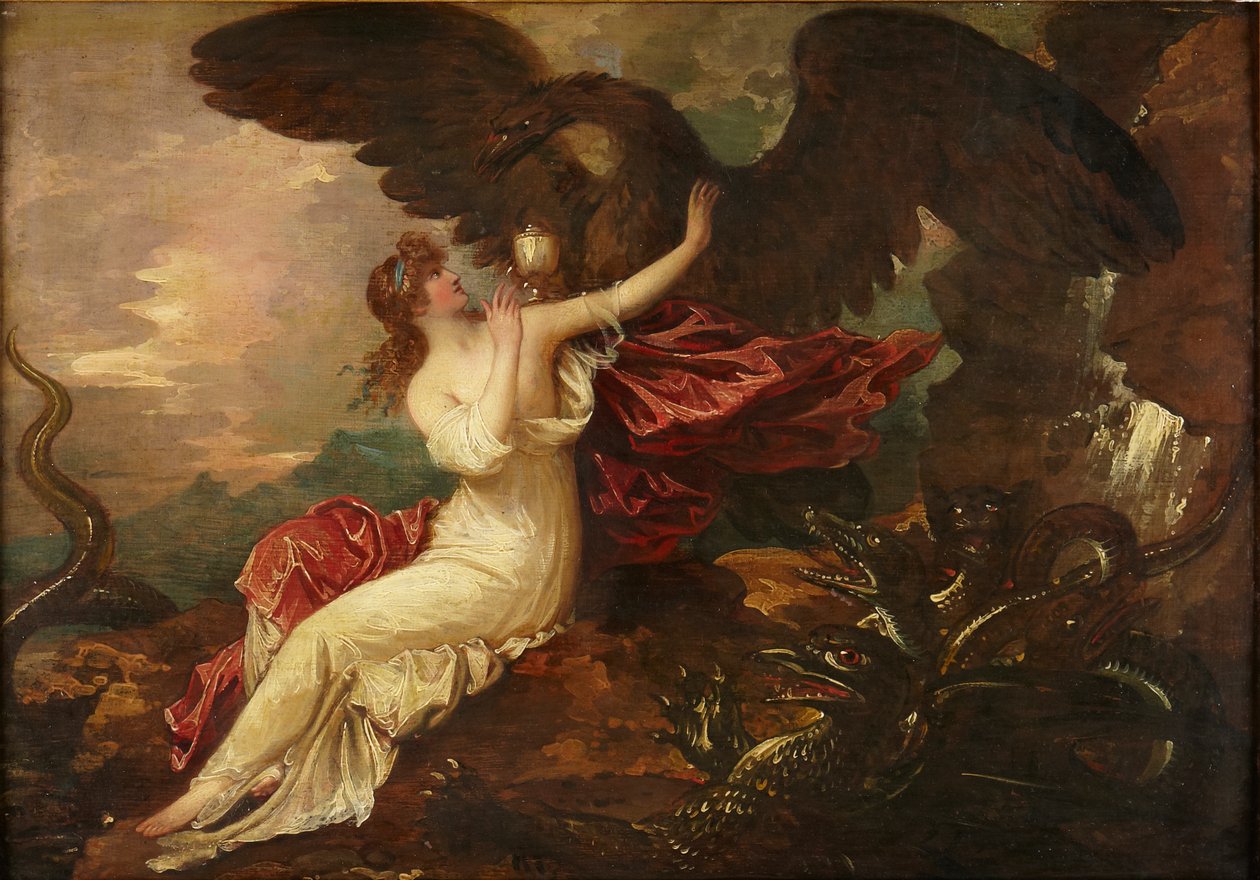 Adler bringt Becher zu Psyche von Benjamin West