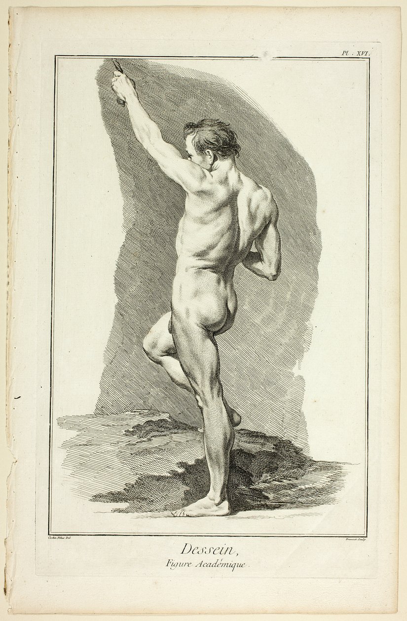 Design: Akademische Figur, aus Encyclopédie von Benoit Louis Prevost