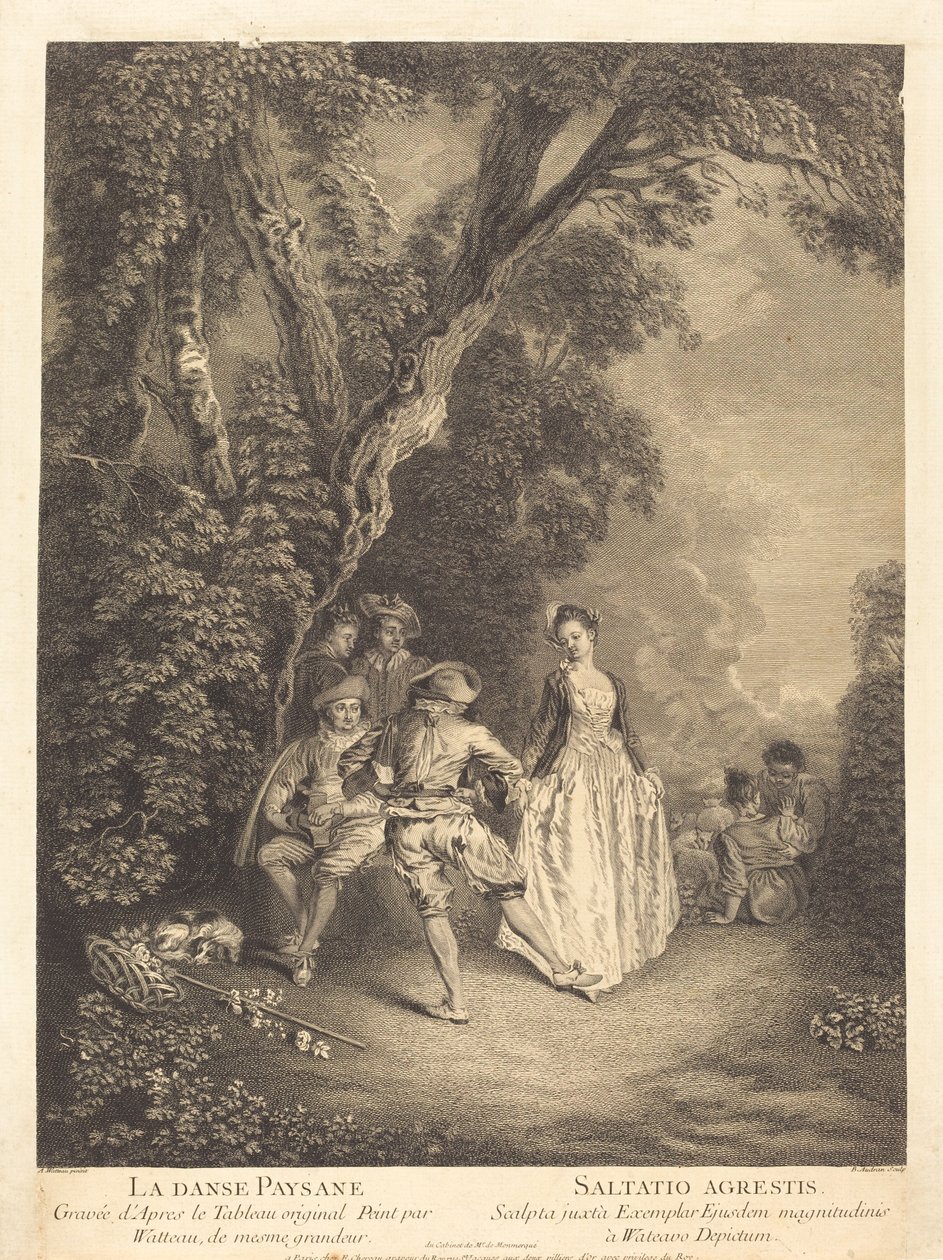 Der Bauerntanz von Benoît Audran II after Antoine Watteau