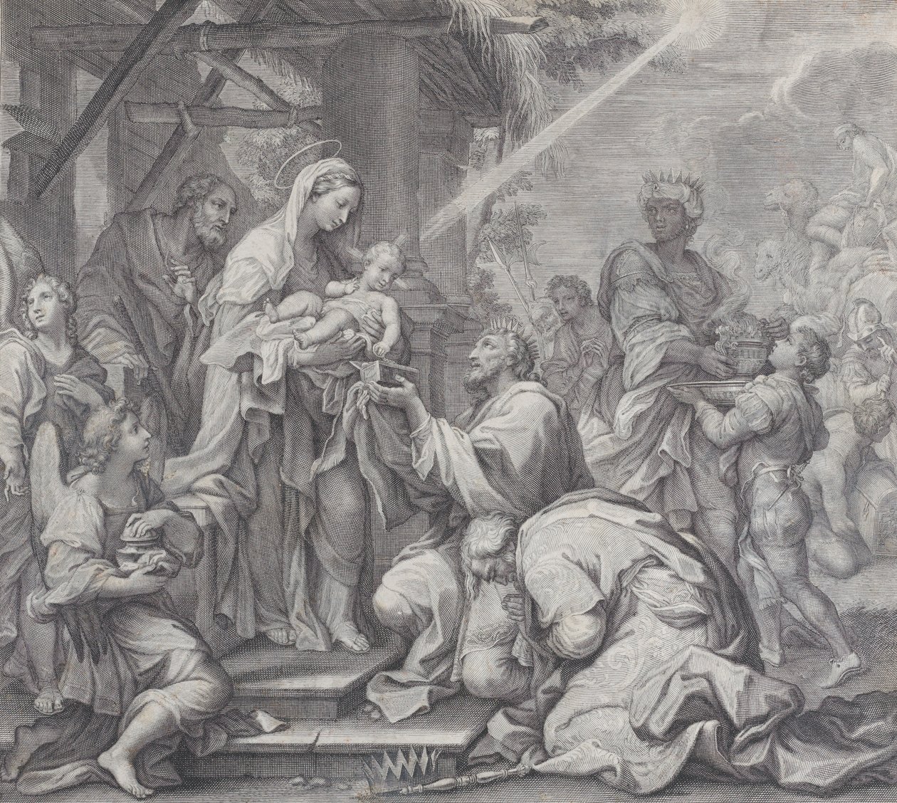 Die Anbetung der Heiligen Drei Könige, 1714-24 von Benoît Farjat