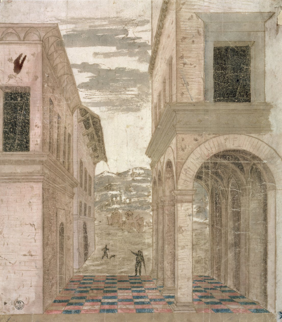 Architektonische Capriccio, eine Studie in Perspektive von Benozzo di Lese di Sandro Gozzoli