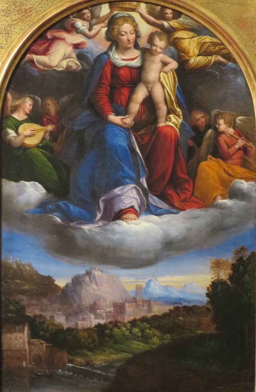 Madonna und Kind in Herrlichkeit von Benvenuto Tisi