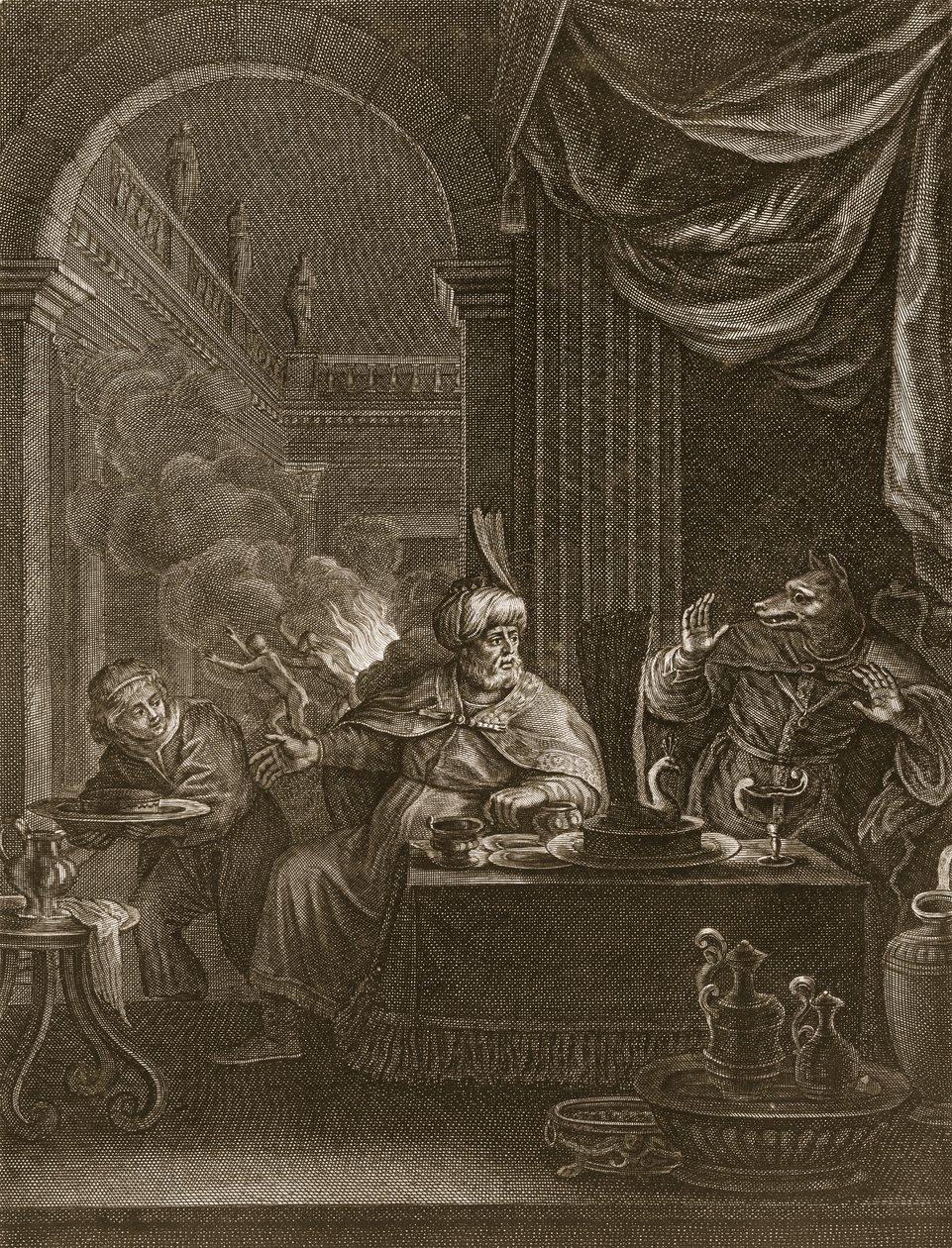 Lycaon in einen Wolf verwandelt, 1731 von Bernard Picart