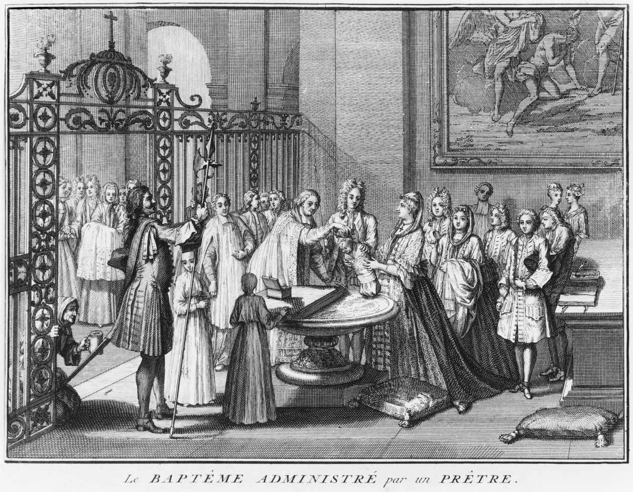 Priester tauft, Illustration aus 