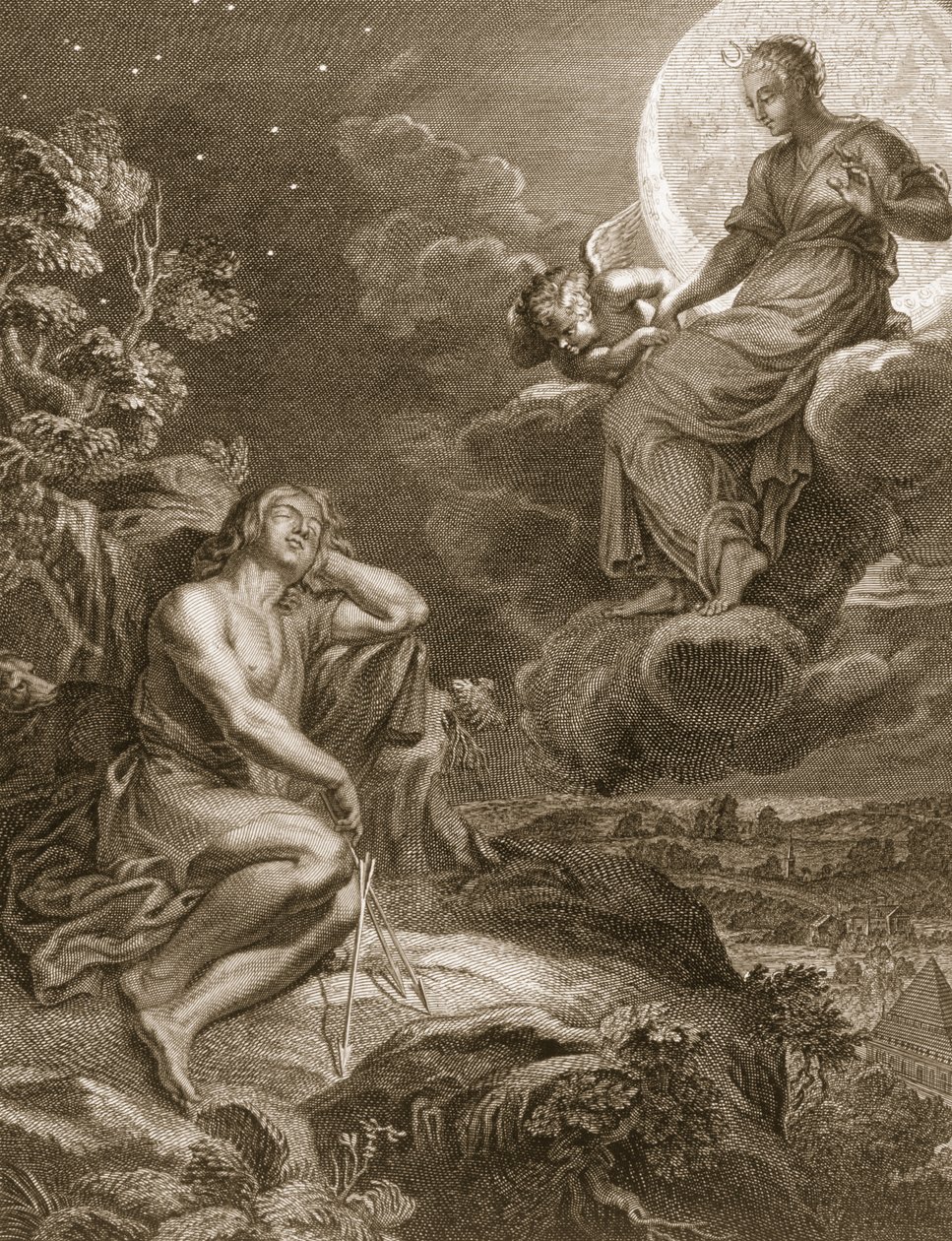 Der Mond und Endymion, 1731 von Bernard Picart