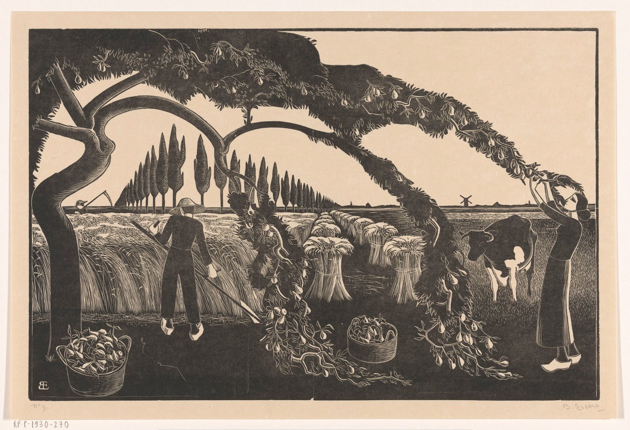 Erntender Mann und Frau von Bernard Essers (signed by artist)