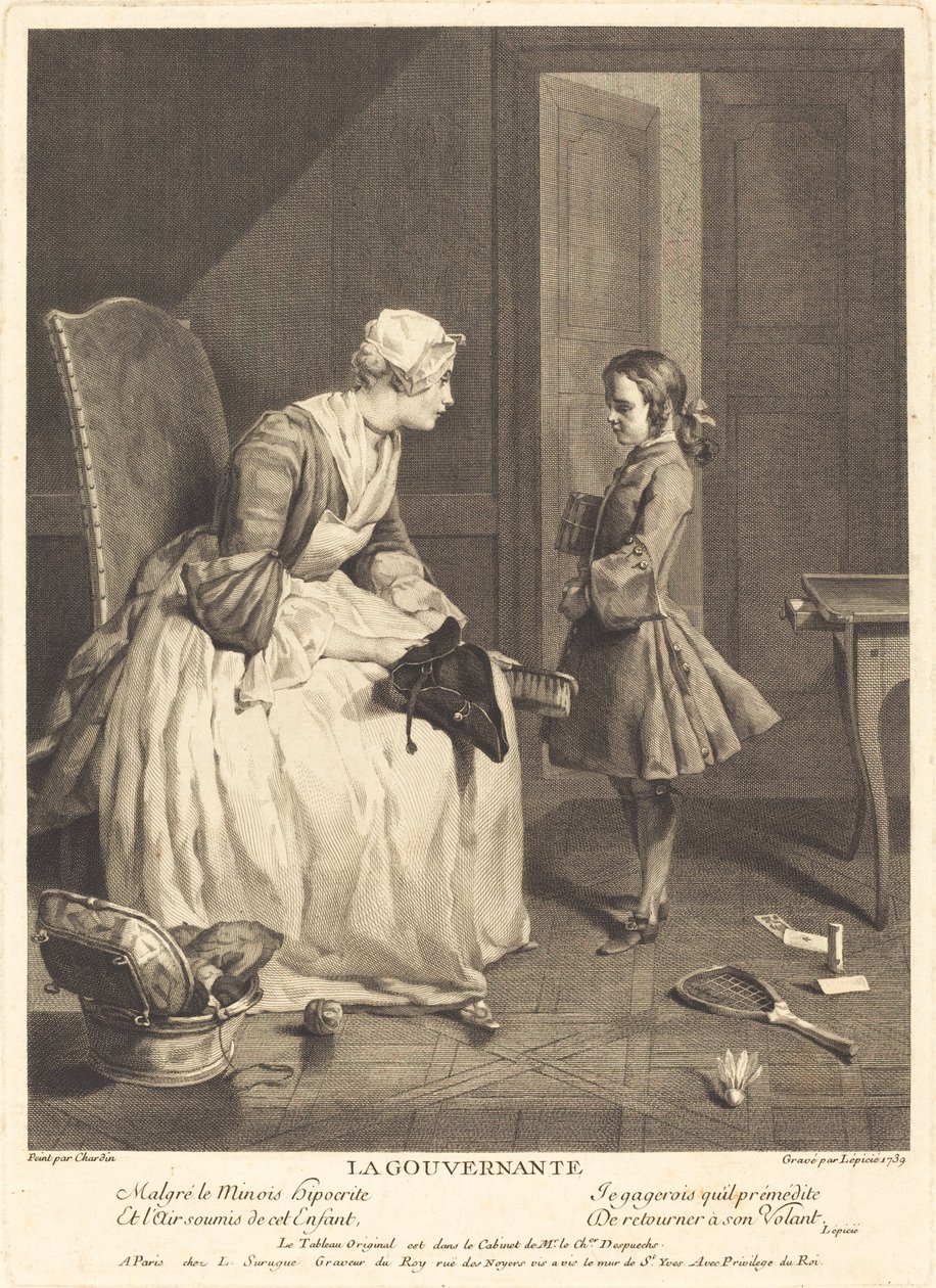 Die Gouvernante von Bernard Lépicié after Jean Siméon Chardin