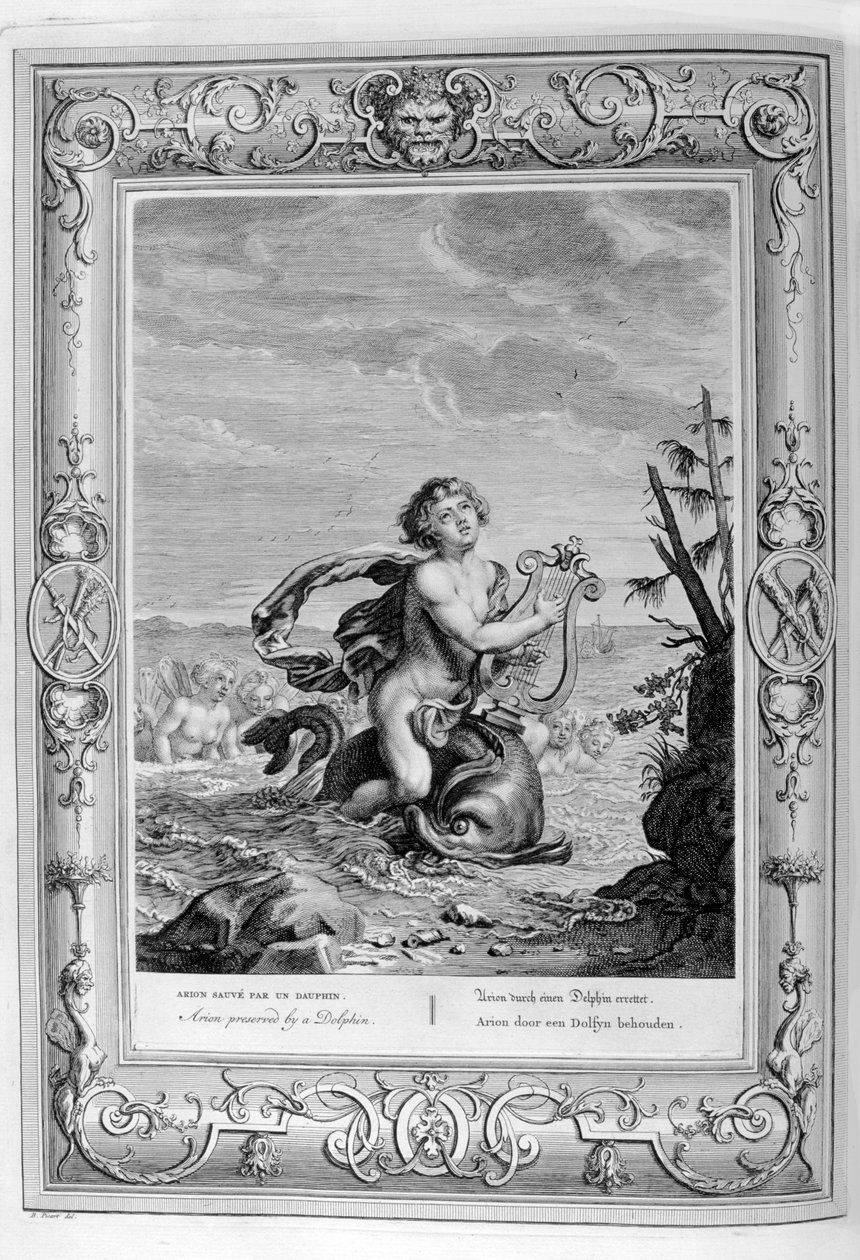 Arion wird von einem Delfin gerettet, 1733 von Bernard Picart