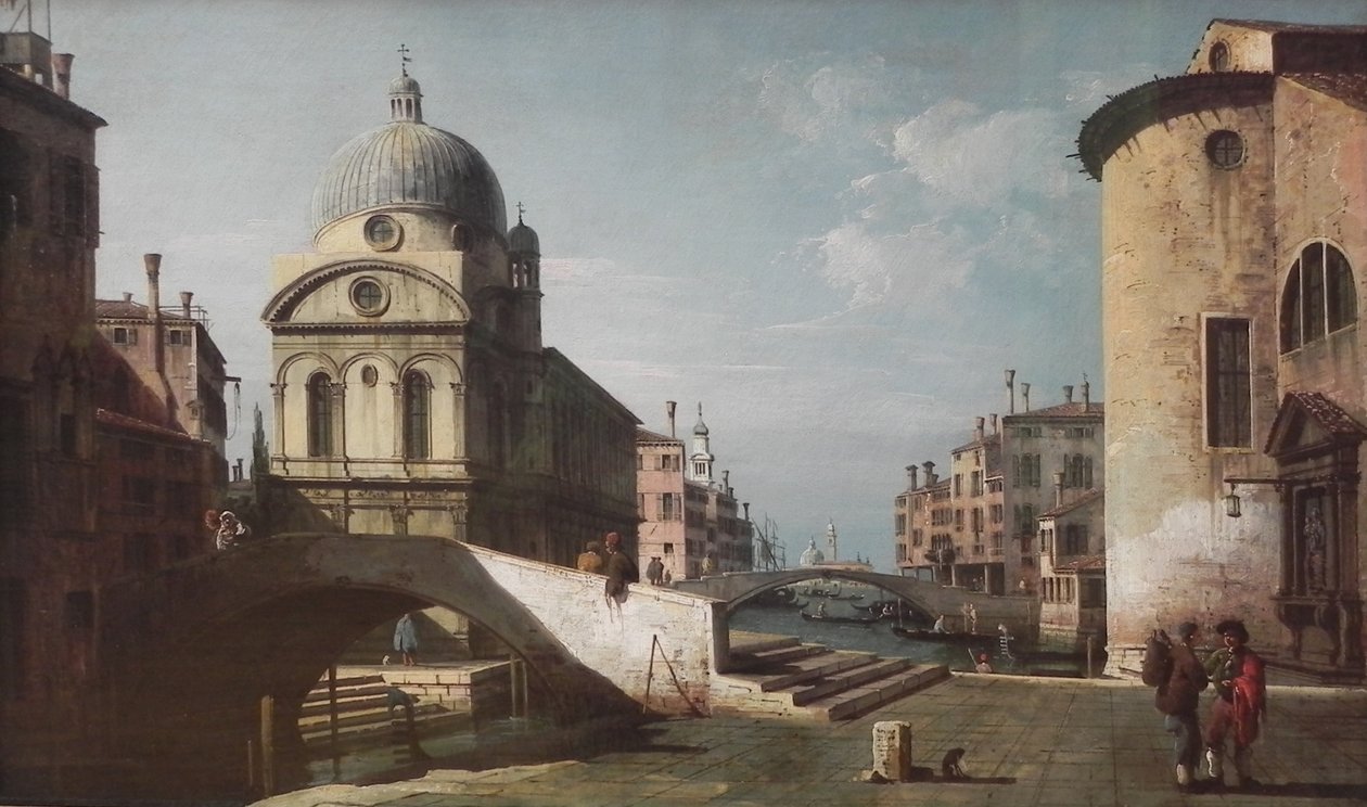 Architektonische Fantasie mit Santa Maria dei Miracoli, Venedig von Bernardo Bellotto