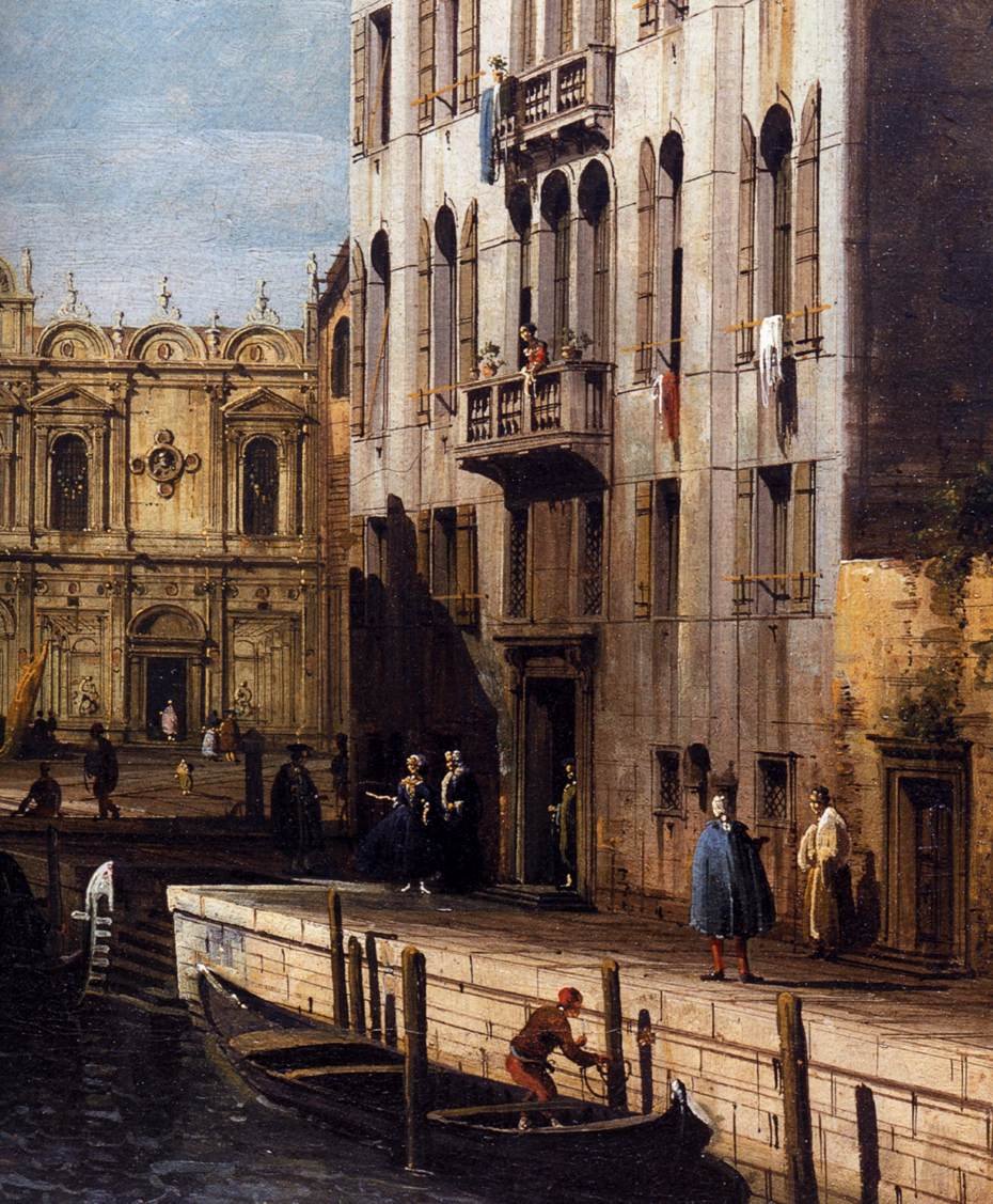 Rio dei Mendicanti mit der Scuola di San Marco (Detail) von Bernardo Bellotto