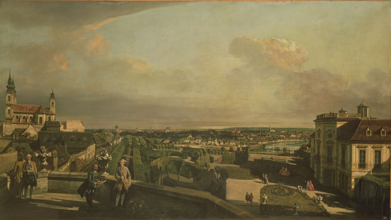 Der Kaunitz-Palast und Garten, Wien, 1759-60 von Bernardo Bellotto