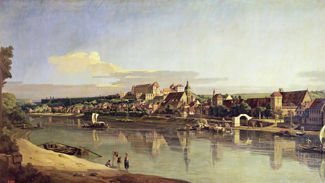 Blick auf Pirna vom rechten Ufer der Elbe, ca. 1753 von Bernardo Bellotto